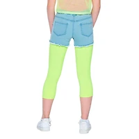 Girls Mini Pop Kids Neon Lime Party Capris