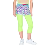 Girls Mini Pop Kids Neon Lime Party Capris