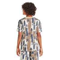 T-shirt à manches courtes Le monde jurassique pour garçons Tailles TP–TG