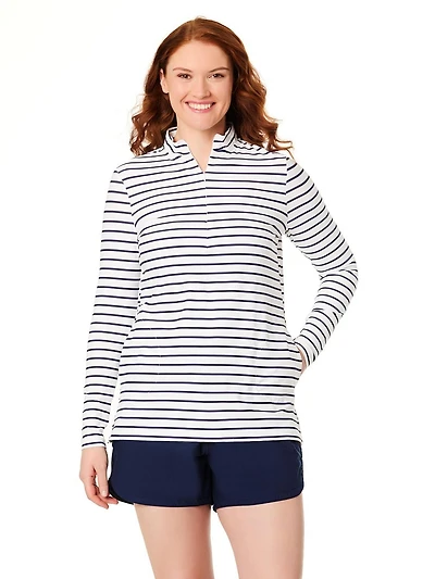 Lands' End maillot de bain à manches longues en nylon et élasthanne pour femme End, Tailles S XXL