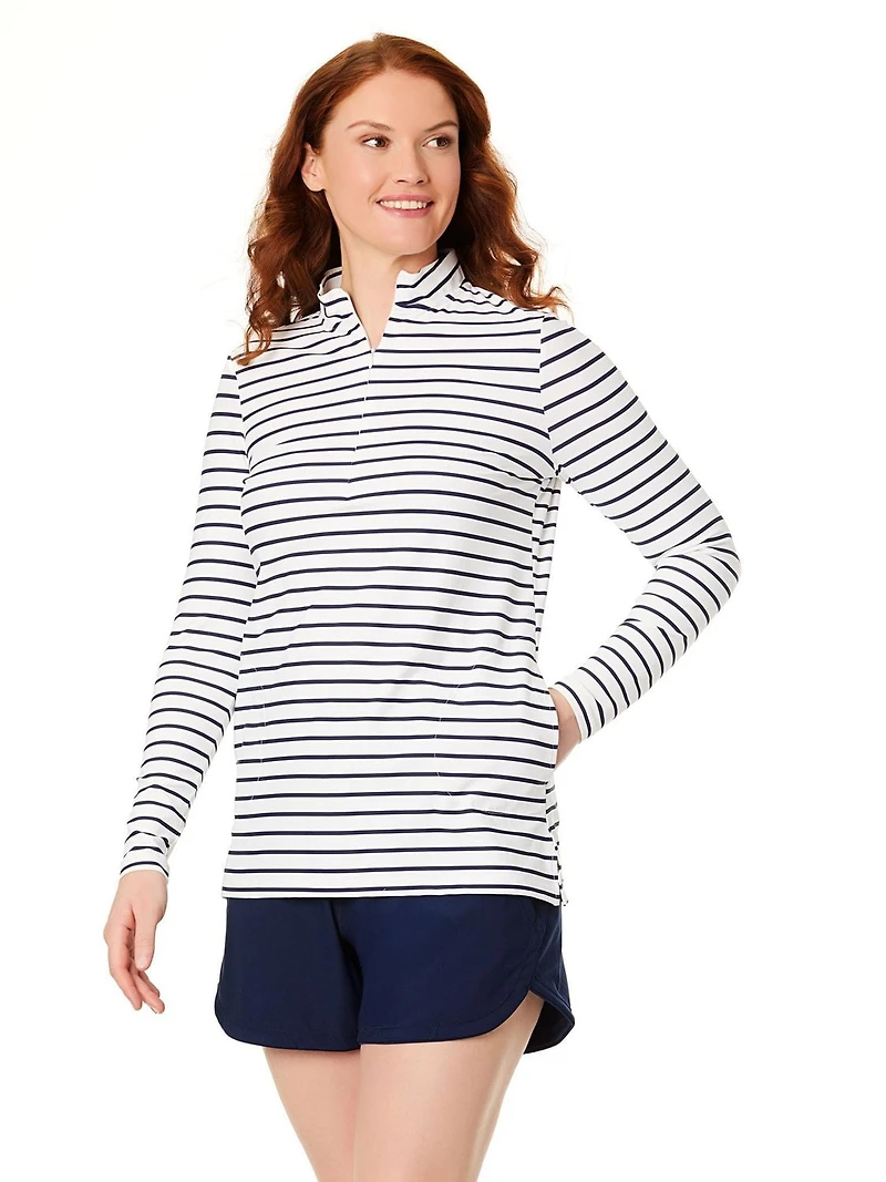 Lands' End maillot de bain à manches longues en nylon et élasthanne pour femme End, Tailles S XXL
