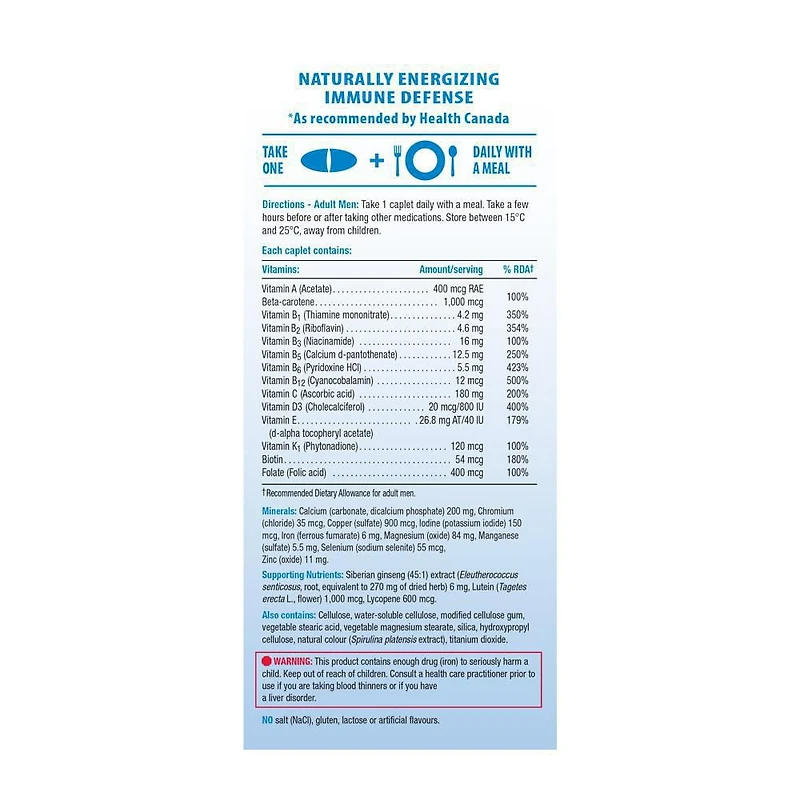 Jamieson 100% Complete Multivitamin Caplets for Men