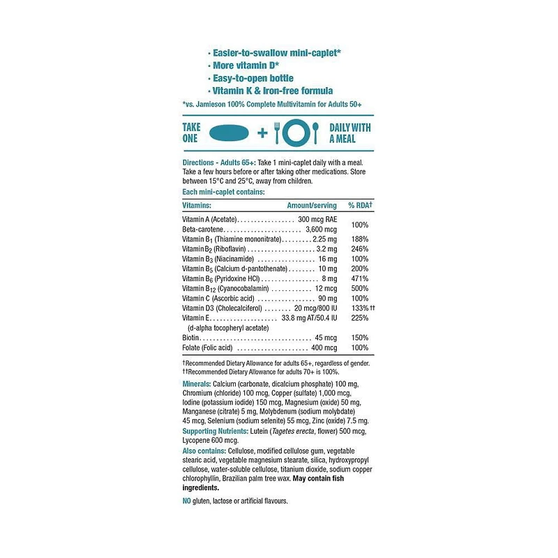 Jamieson Multivitamine Platine pour Adultes 65+