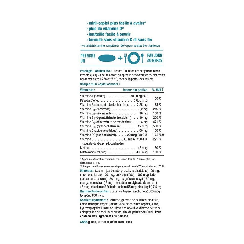 Jamieson Platinum Multivitamin Caplets for Adults 65+