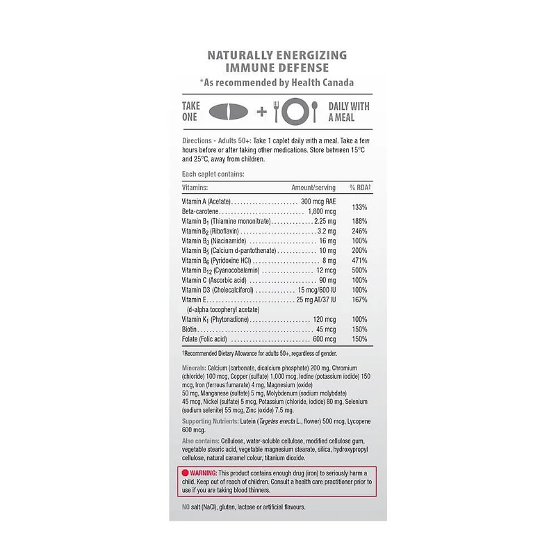 Jamieson 100% Complete Multivitamin Caplets for Adults 50+