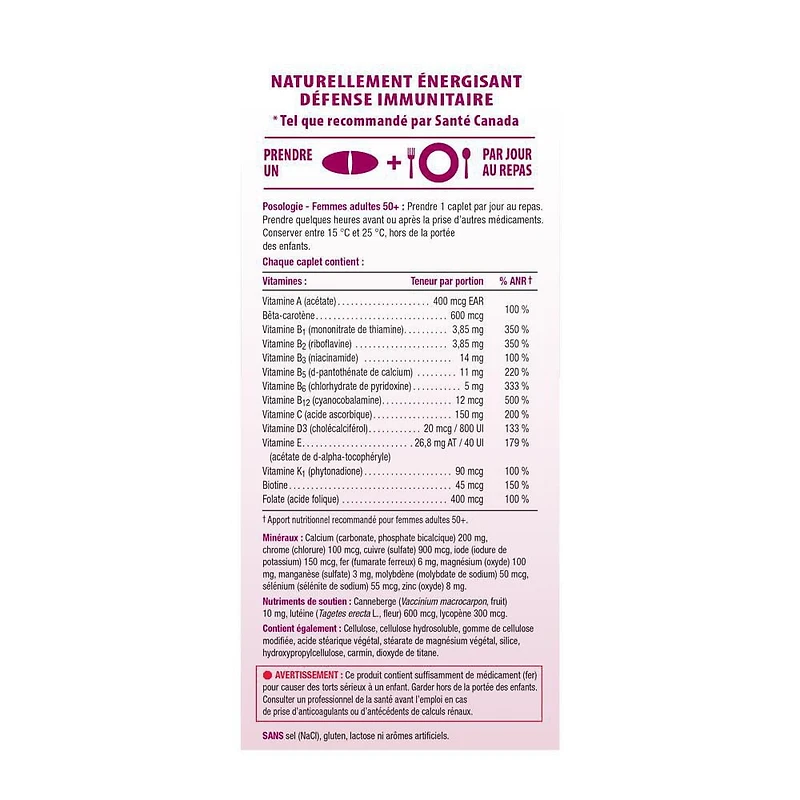 Jamieson Multivitamine Complète à 100 % Pour Femmes 50+