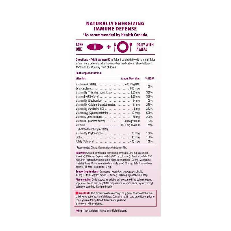 Jamieson Multivitamine Complète à 100 % Pour Femmes 50+