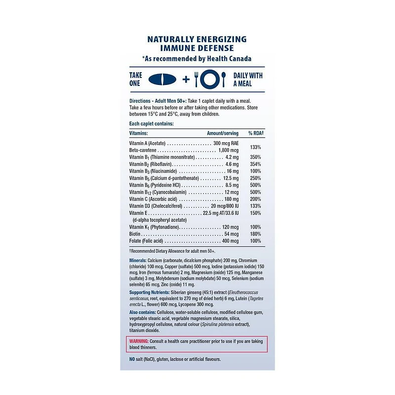 Jamieson 100% Complete Multivitamin Caplets for Men 50+