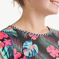 Justice Girls' Cropped Rash Guard 2-Piece Set