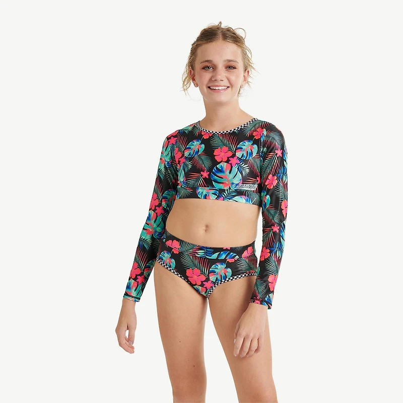 Justice Girls' Cropped Rash Guard 2-Piece Set