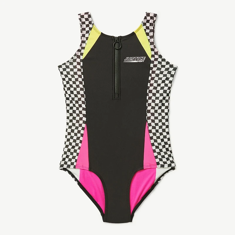 Maillot de bain 1 pièce à encolure haute Justice pour filles