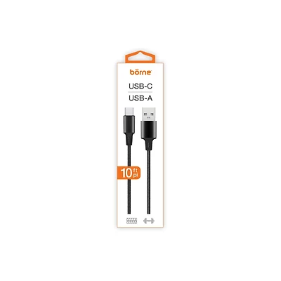 10FT USB-C TO USB-A CABLE - BLACK