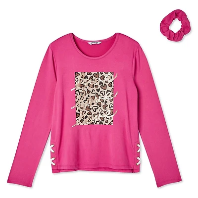 Ensemble 2 pièces avec haut lacé sur le côté et ourlet court-long George pour filles