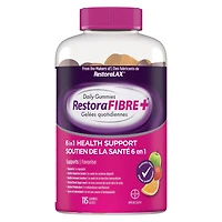 RestoraFIBRE+ Complément alimentaire quotidien en fibres prébiotiques 6 en 1 pour adultes, soutient les bienfaits pour la santé, y compris la régularité, le soulagement doux de la constipation et la 115 count