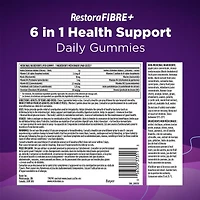 RestoraFIBRE+ Complément alimentaire quotidien en fibres prébiotiques 6 en 1 pour adultes, soutient les bienfaits pour la santé, y compris la régularité, le soulagement doux de la constipation et la 115 count