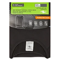 Athletic Works Women's Mid-Weight Thermal Crew Neckline Tee, Sizes S-XXL