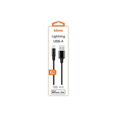 6FT LIGHTNING TO USB-A CABLE - BLACK