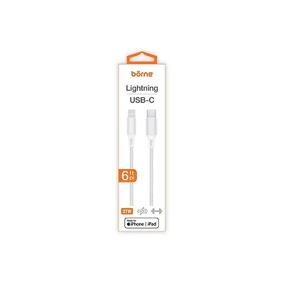 6FT LIGHTNING TO USB-C 27W CABLE - WHITE, 6FT LIGHT TO USB-C 27W CAB WH