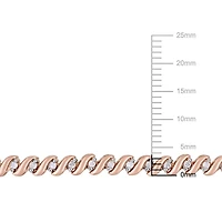 Miabella 0.25 Carat T.W. Diamond Rose Rhodium-Plated Sterling 9.5" Silver Bracelet