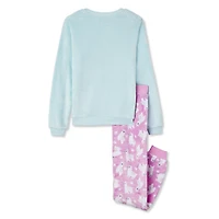 George Girls' Satin Plush 2-Piece PJ Set