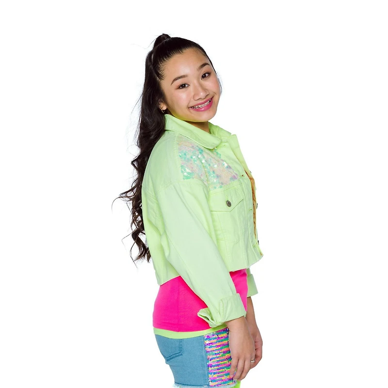 Veste en denim fluo mini fille Kids Lime