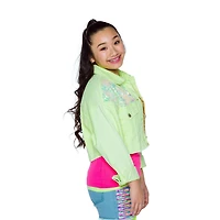 Veste en denim fluo mini fille Kids Lime
