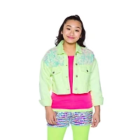 Veste en denim fluo mini fille Kids Lime