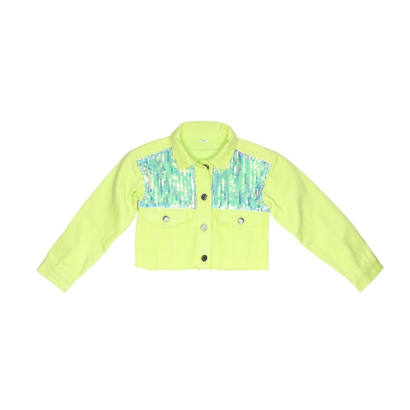 Veste en denim fluo mini fille Kids Lime