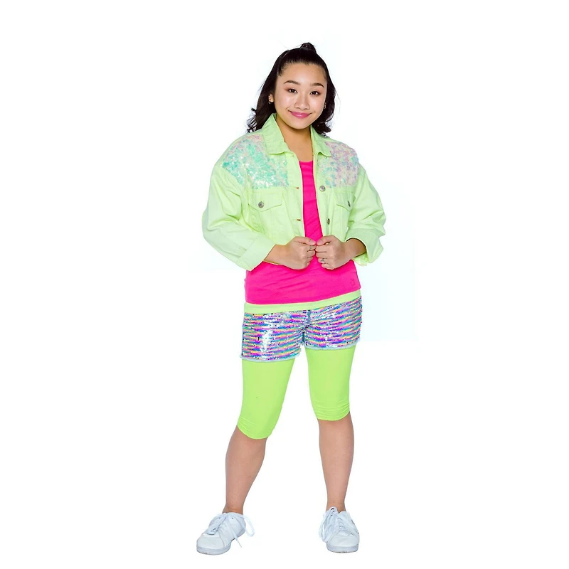 Veste en denim fluo mini fille Kids Lime