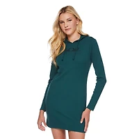 No Boundaries Women's Rib Hoodie Dress