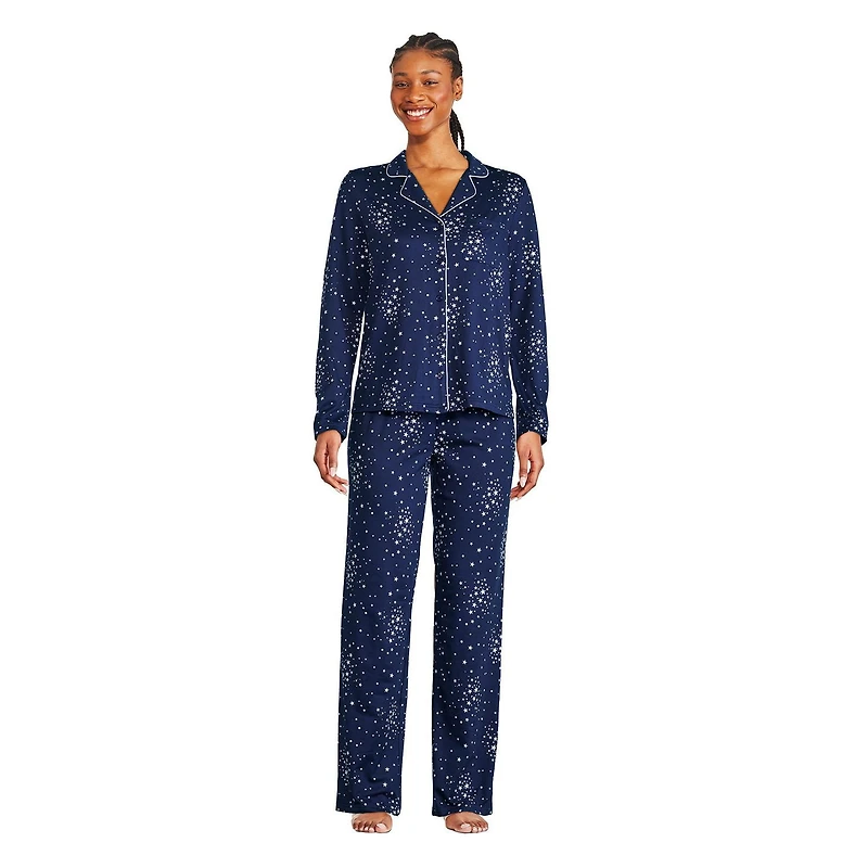 George Women's Notch Collar Pajama 2-Piece Set, Sizes XS-XXL