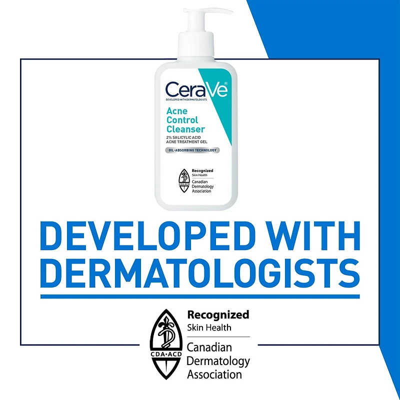 CeraVe Acne Control Cleanser | 2% Salicylic Acid Face Wash with Purifying Clay for Oily Skin and Blackheads | Fragrance-Free, Paraben-Free & Non-Comedogenic | 473 mL, Formulated to help clear acne