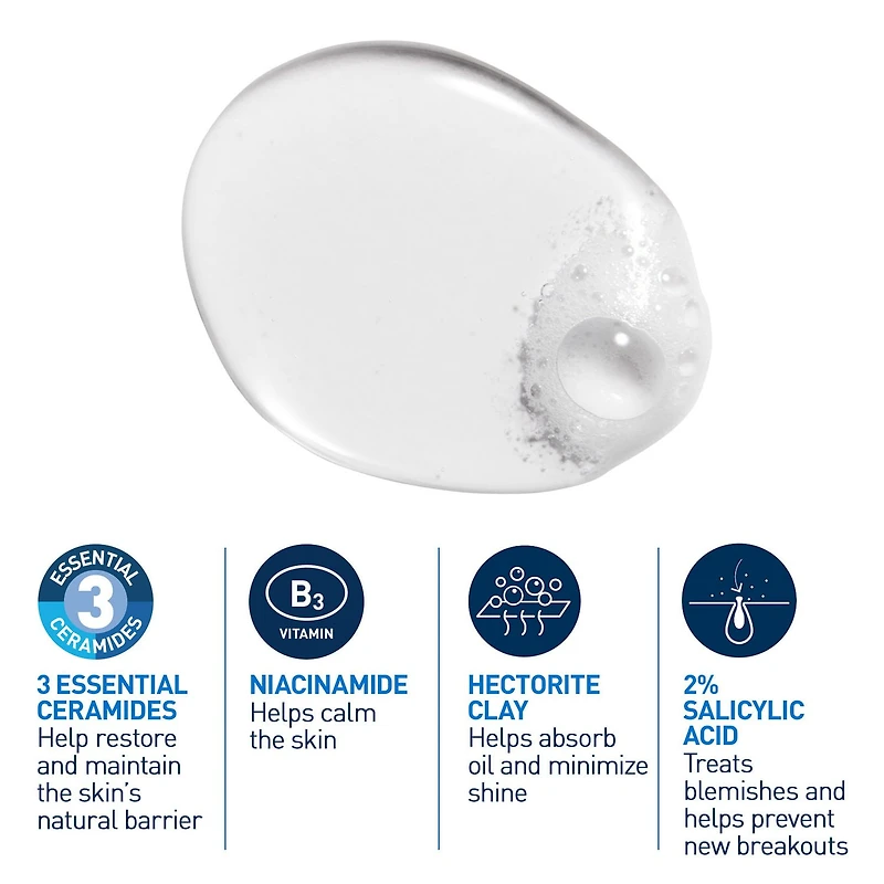 CeraVe Acne Control Cleanser | 2% Salicylic Acid Face Wash with Purifying Clay for Oily Skin and Blackheads | Fragrance-Free, Paraben-Free & Non-Comedogenic | 473 mL, Formulated to help clear acne