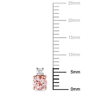 Tangelo 0.75 Carat T.G.W. Morganite and Diamond-Accent 10 K Rose Gold Stud Earrings