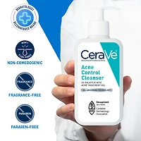 CeraVe Acne Control Cleanser | 2% Salicylic Acid Face Wash with Purifying Clay for Oily Skin and Blackheads | Fragrance-Free, Paraben-Free & Non-Comedogenic | 473 mL, Formulated to help clear acne