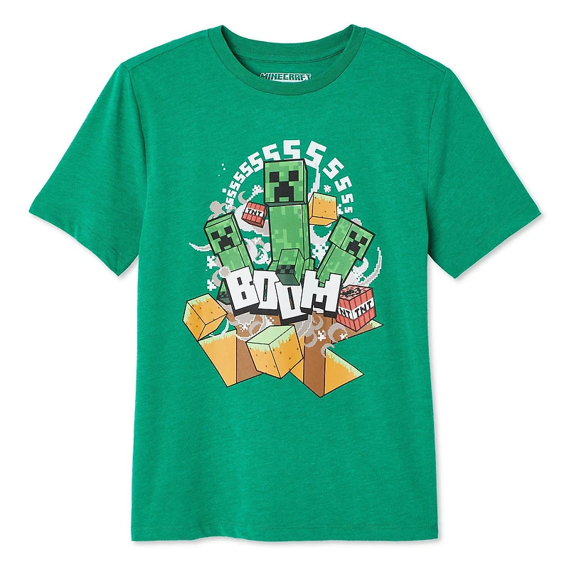 T-shirt avec imprimé graphique Minecraft pour garçons Tailles TP-TG