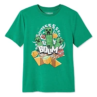 T-shirt avec imprimé graphique Minecraft pour garçons Tailles TP-TG