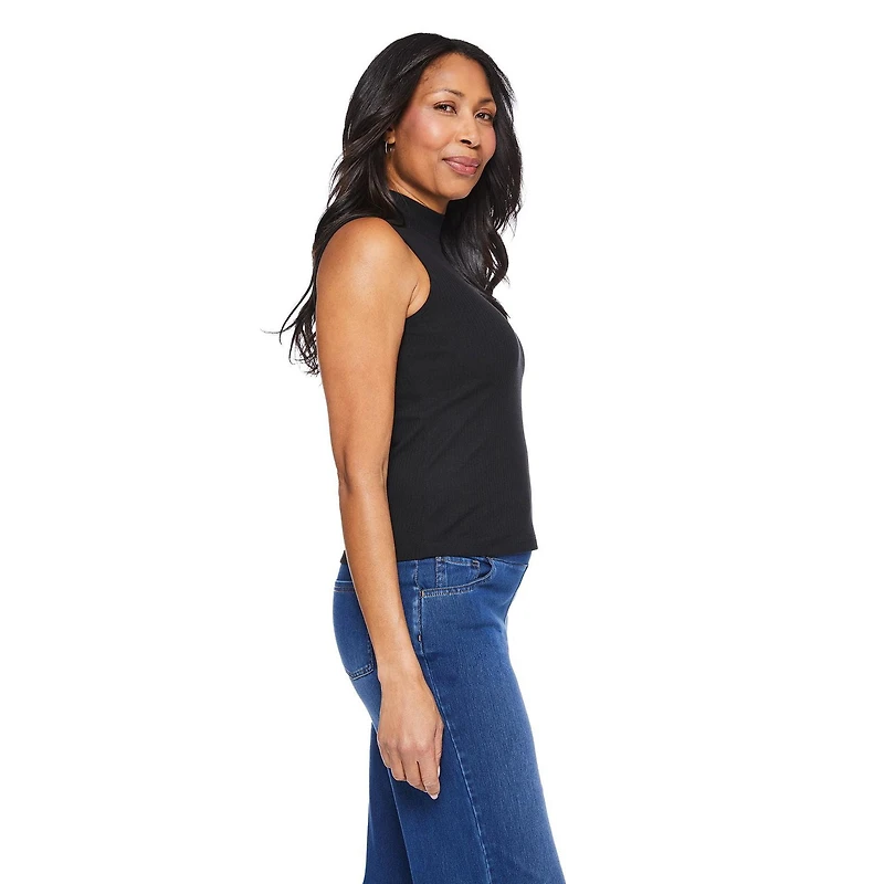 Iyla Women's Mock Neckline Rib Top, Sizes S-XXL