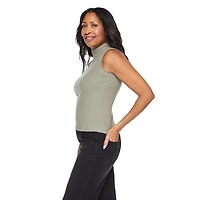 Haut côtelé à col droit Iyla pour femmes