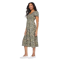 Robe maxi à corsage et manches smocks Iyla pour femmes