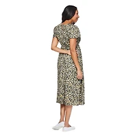 Robe maxi à corsage et manches smocks Iyla pour femmes