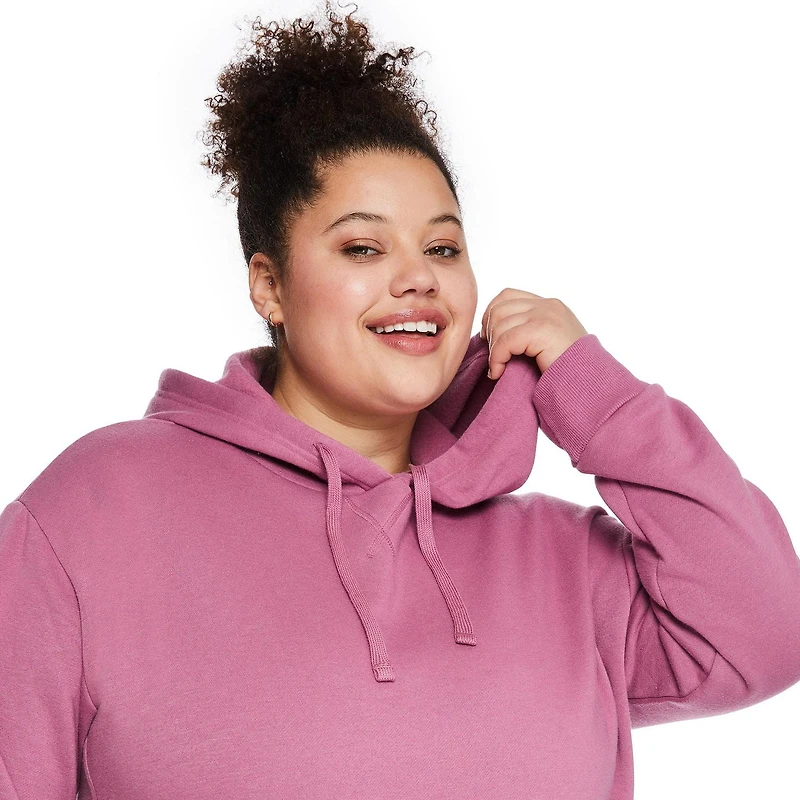 Robe mi-longue en molleton avec capuchon George Plus pour femmes