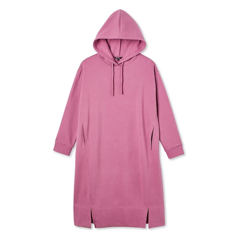 Robe mi-longue en molleton avec capuchon George Plus pour femmes