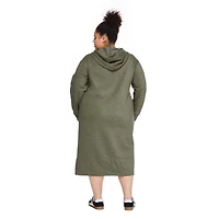 Robe mi-longue en molleton avec capuchon George Plus pour femmes