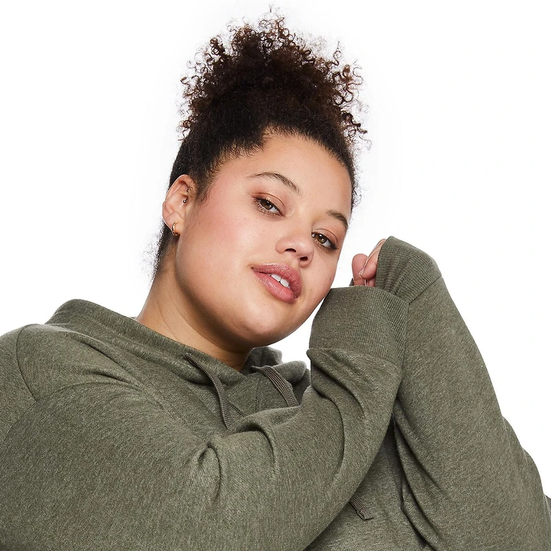 George Women's Plus Hooded Fleece Midi Dress