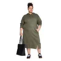 George Women's Plus Hooded Fleece Midi Dress