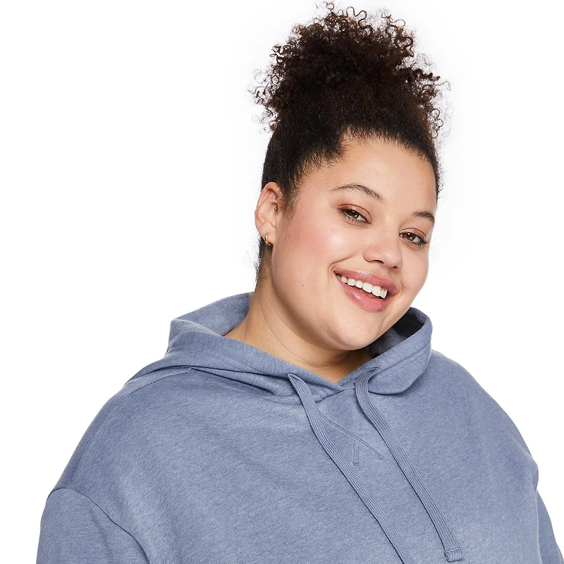 George Women's Plus Hooded Fleece Midi Dress, Sizes 1X-4X