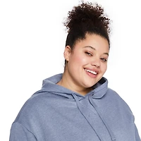 George Women's Plus Hooded Fleece Midi Dress, Sizes 1X-4X