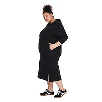 Robe mi-longue en molleton avec capuchon George Plus pour femmes
