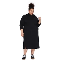 George Women's Plus Hooded Fleece Midi Dress